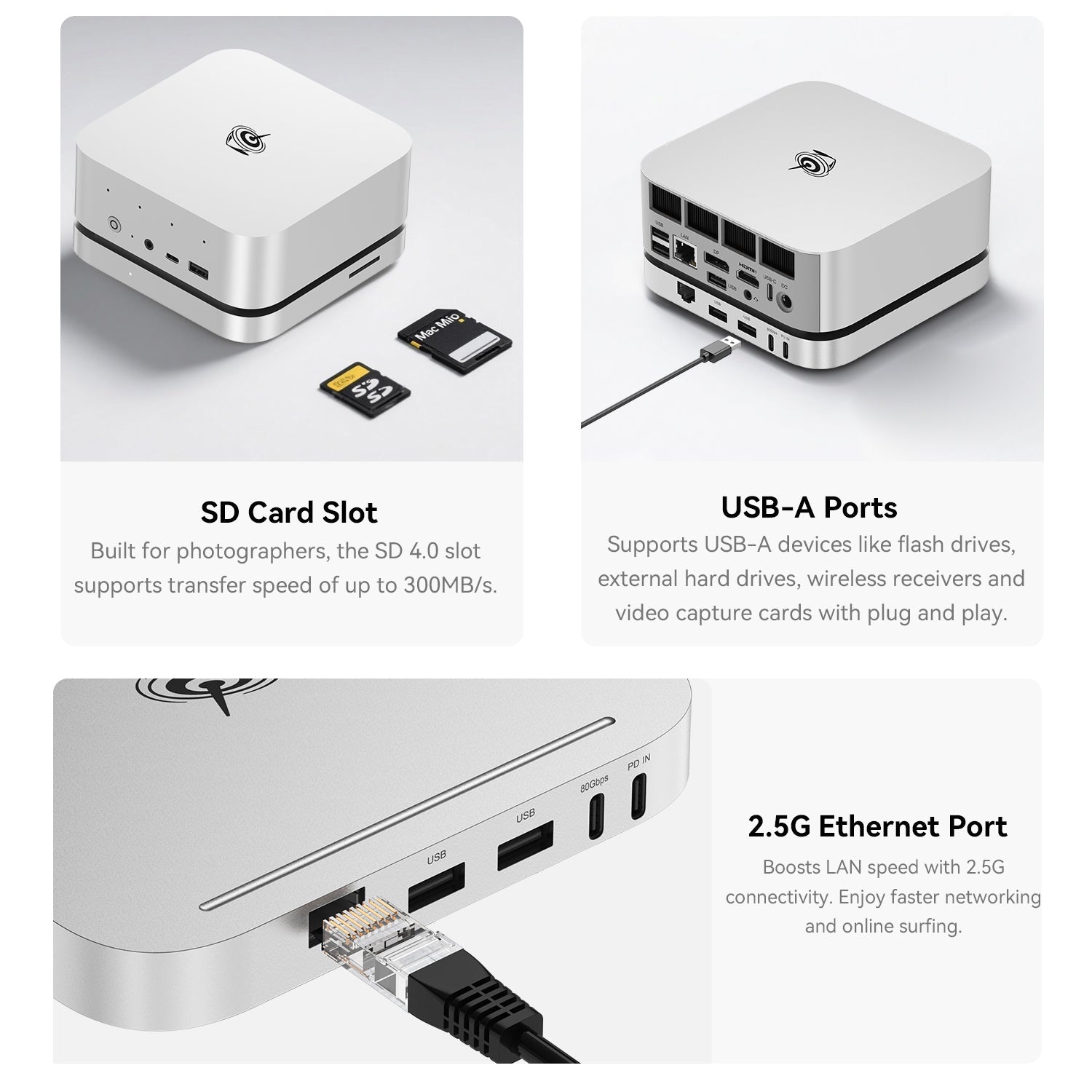 Beelink Mate SE 80Gbps Dock for SER8、SER9 Pro/Max and SER10 Max