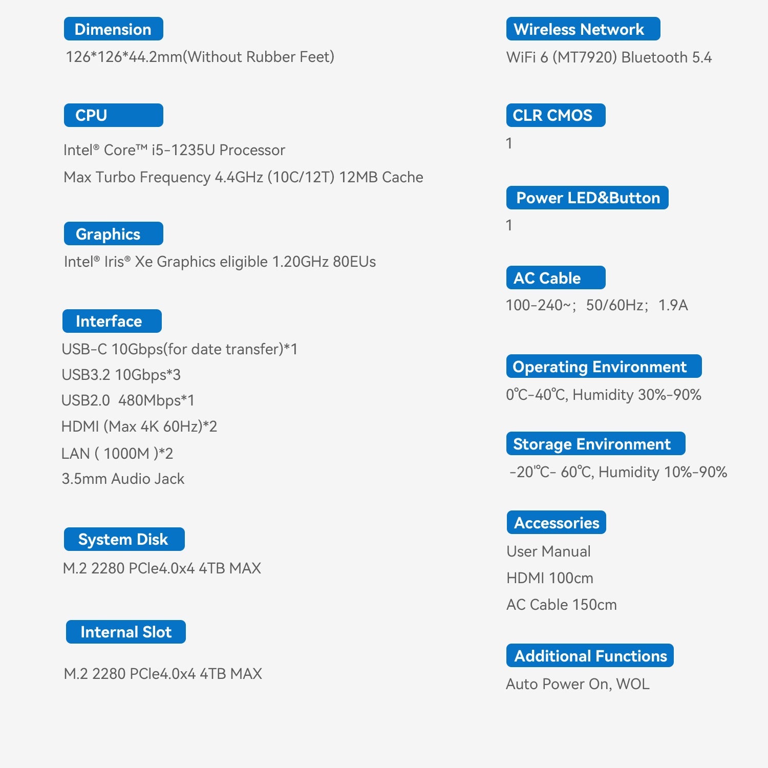 Beelink EQi12 Intel® Core 1235U