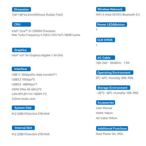 Beelink EQi13 Intel® Core™ 13420H
