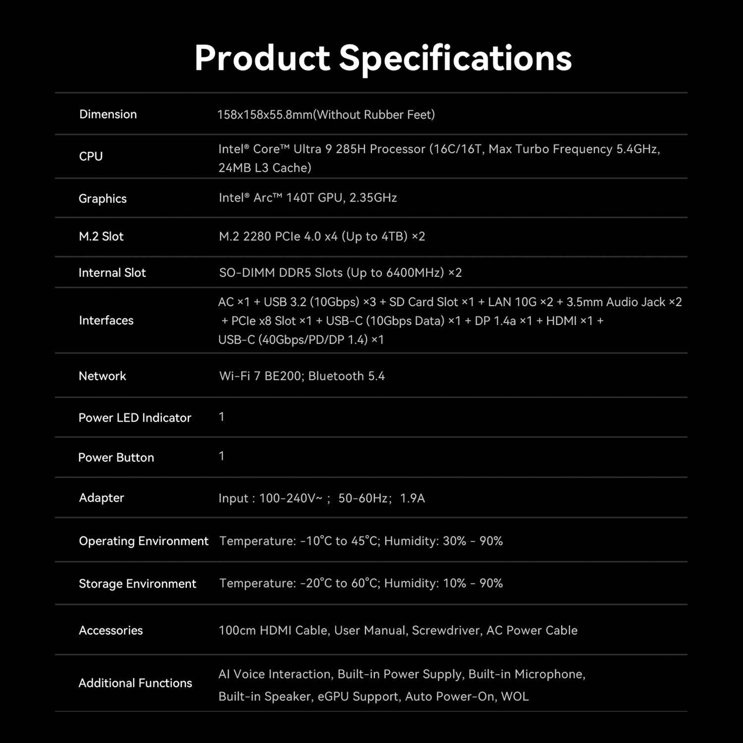 Beelink GTi15 Ultra Intel® Core™ Ultra 9 285H (OpenClaw Pre-Installed)